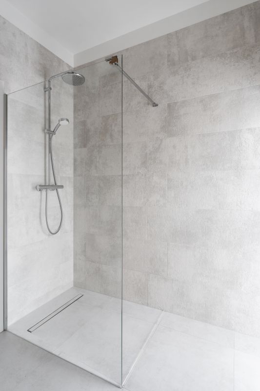 Glass Shower with Frameless Door